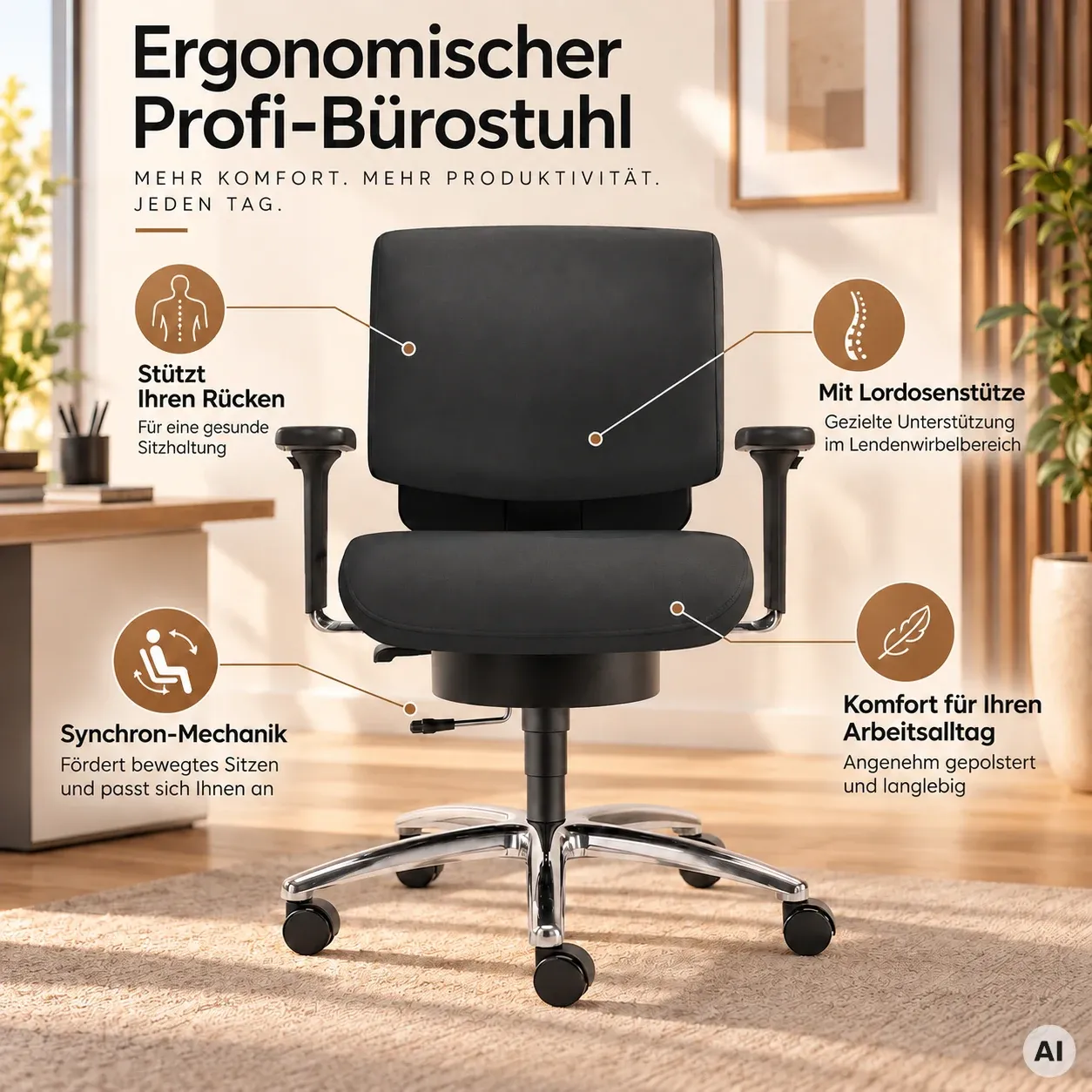 Water S - Ergonomischer Profi Bürostuhl