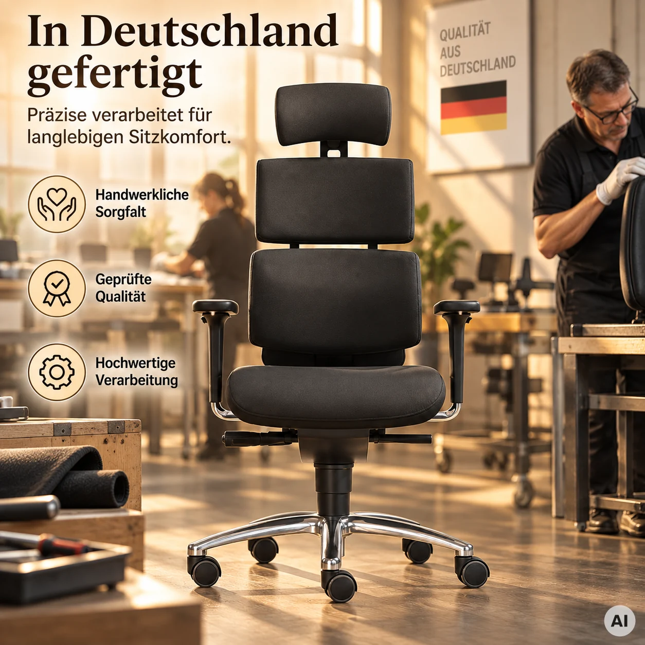 Water L mit Kopfstütze - Einzigartiger Bürostuhl