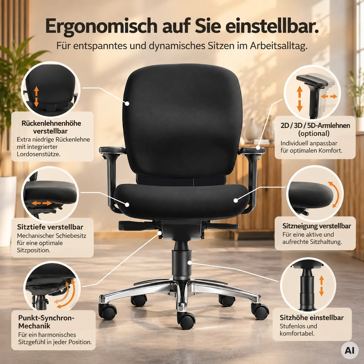 Mister Office S - Hochwertiger Schreibtischstuhl